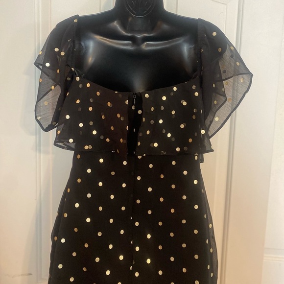 LOVERS + FRIENDS” Lush Polka Dot Off the Shoulder Mini Dress - Picture 11 of 14